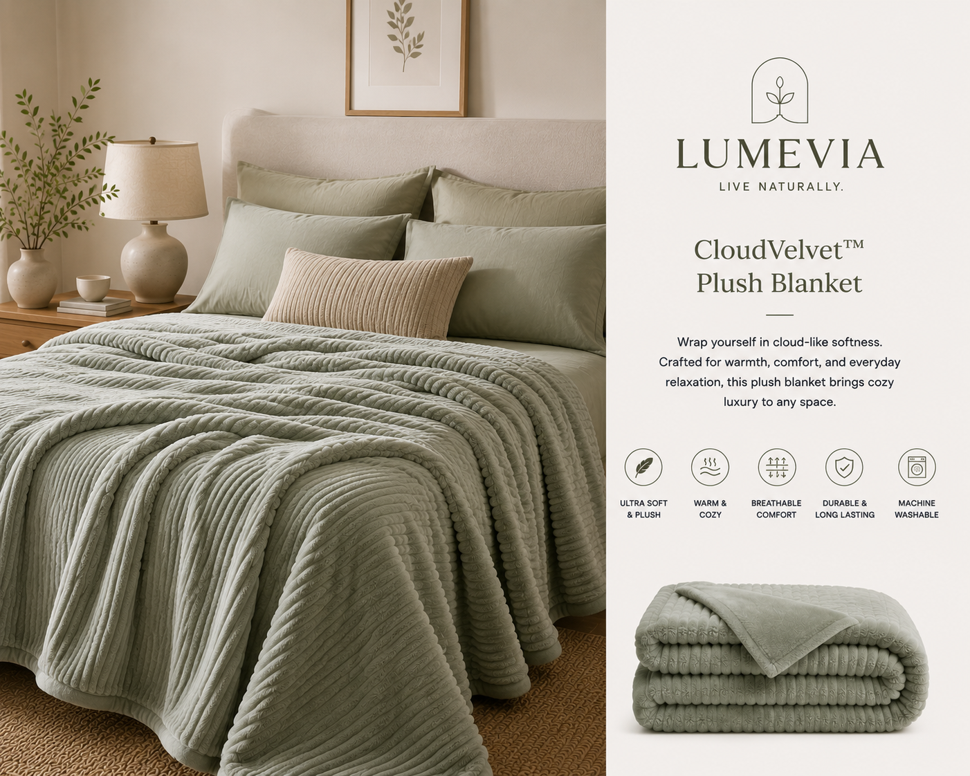 Lumevia® CloudVelvet™ Plush Blanket